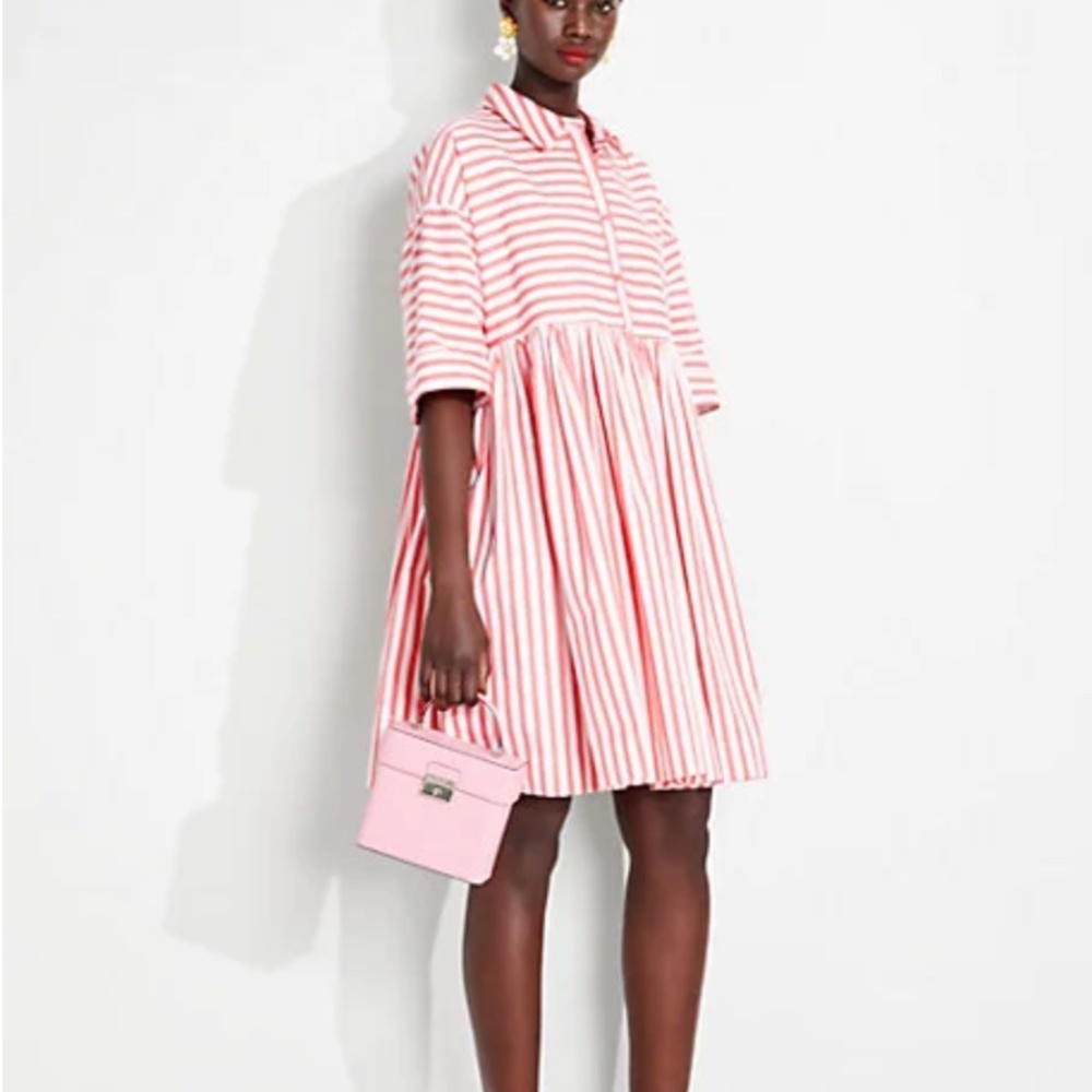 kate spade Pink and White Striped Shirt Dress